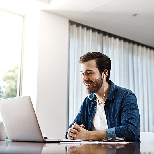 man in a video call