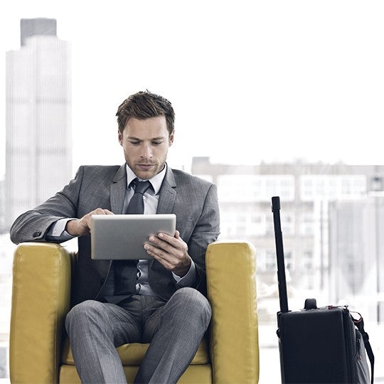 man working with his laptop