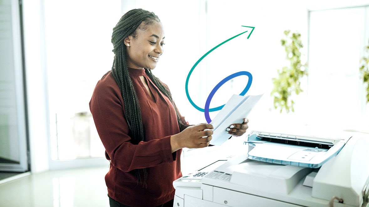 woman printing