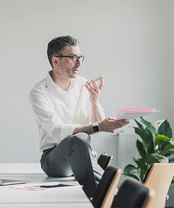 man talking through his phone