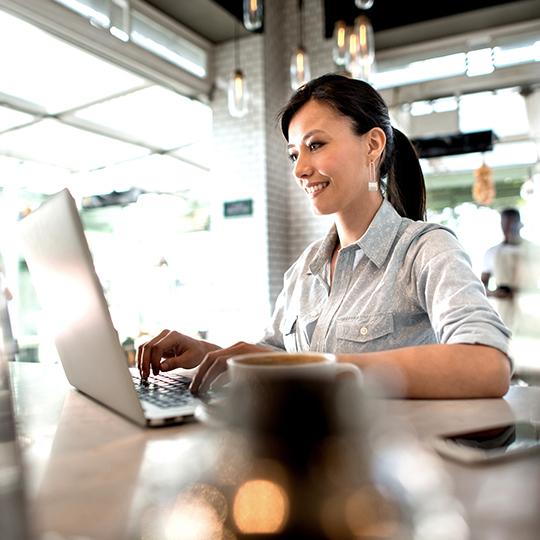 woman working on laptop