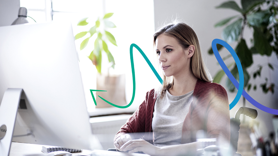 Lady looking at laptop