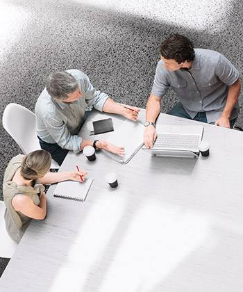 The bonds of human minds view from above of colleagues in a meeting