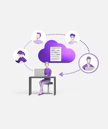 Document Workflow working on laptop