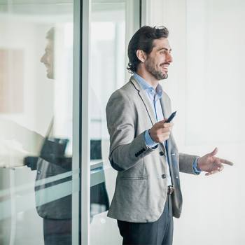 Get your staff on board to go digital man giving a speech