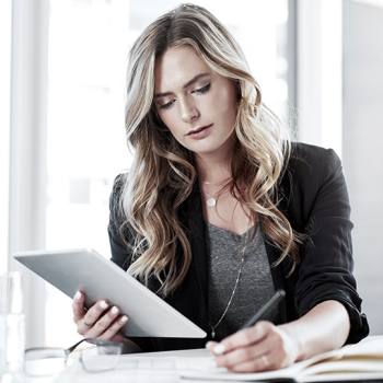 What are content services? woman writing